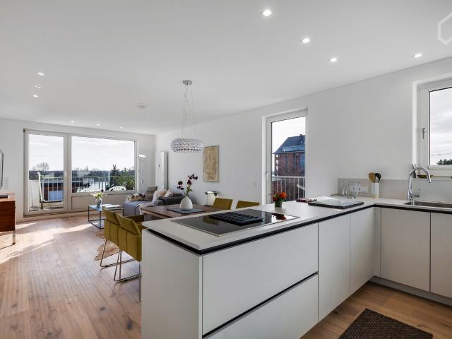 Penthouse apartment with view of the Rhine in the south of Cologne, with excellent transport links, Koln Amsterdam Apartments for Rent