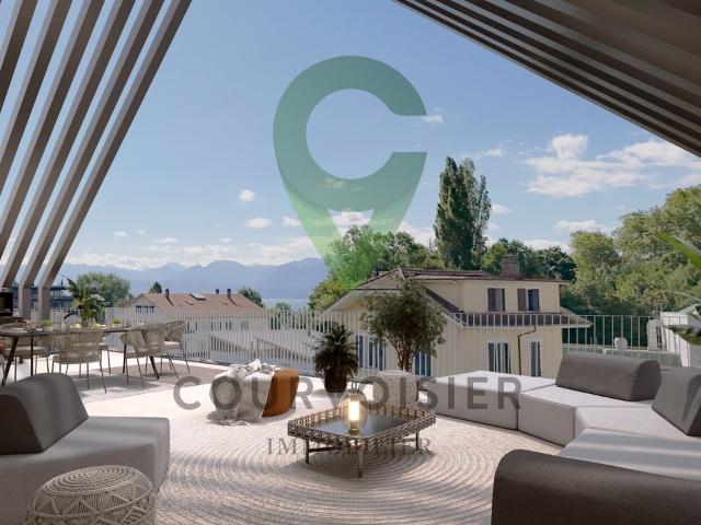 Penthouse mit Panoramaterrasse in Rolle