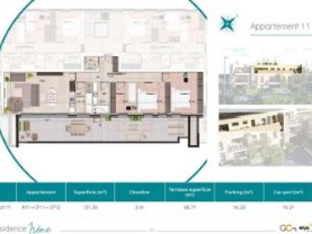 Penthouse neuf de 3 chambres