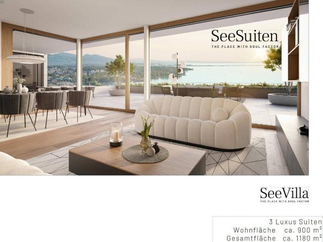 Penthouse SeeSuite KONSTANZ in Terrassenvilla m. idyllischem Panorama ü. Bodensee u. Bregenz  Lage 500m Luftlinie ins Stadtzentrum v. Bregenz