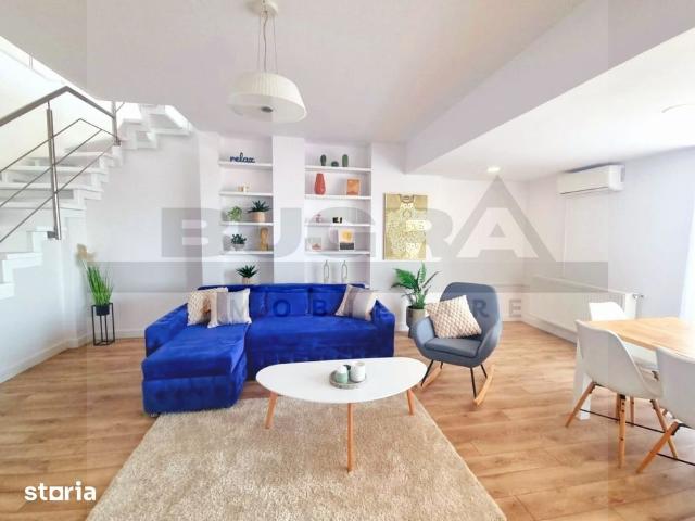Penthouse superb pe 2 nivele, orientat E V, cartier Buna ziua