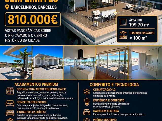 Penthouse T4 de Luxo em Barcelinhos – Totalmente Equipada
