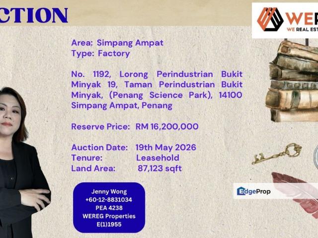 Penang Science Park_Simpang Ampat_Penang_Malaysia_Factory FOR AUCTION