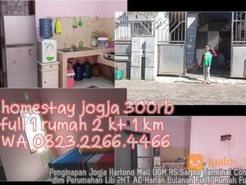 Penginapan Jogja Hartono Mall UGM RS Sarjito Terminal Concat dlm Perumahan Lib 2KT AC Harian Bulanan