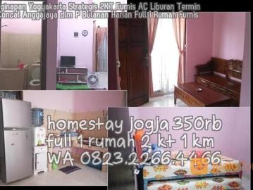 Penginapan Yogyakarta Strategis 2KT Furnis AC Liburan Terminal Concat Anggajaya dlm P Bulanan Harian