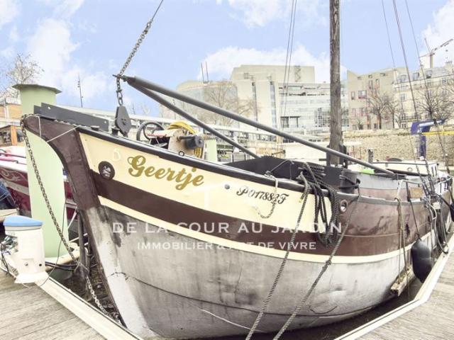 PENICHE A VENDRE 80m2, DEUX PIECES, PORT DE L'ARSENAL 75004