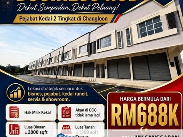 Pejabat Kedai 2 Tingkat di Changloon