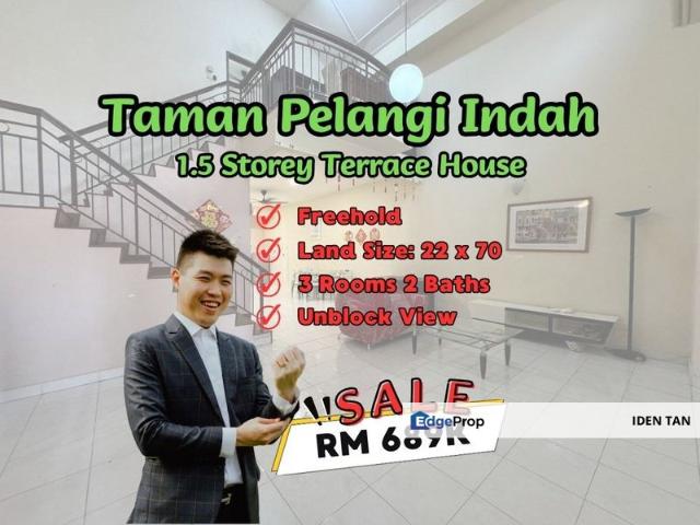 Pelangi Indah 1.5 Storey Terrace House For Sale Near Taman Gaya, Johor Jaya, Tebrau, Mount Austin, Puteri Wangsa, Dato Chellam, Desa Cemerlang, Molek