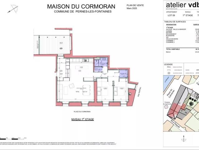 PERNES LES FONTAINES LOT 9 APPARTEMENT T3 DE 92.72 M²