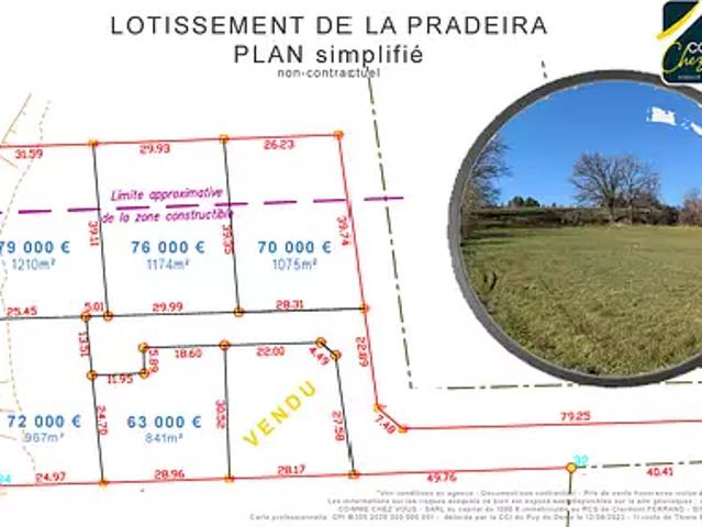 Peschadoires 63920 Achat / Vente terrain