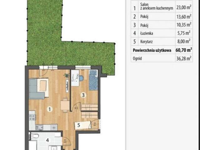 Piękne 3pok.mieszkanie z ogródkiem/w spokojnej okolicy/blisko Wrocławia