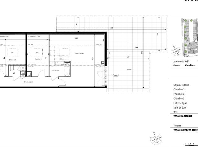 PINS JUSTARET, Appartement T4 Neuf de 79m2, dernier étage, calme, Terrasse de 67m2