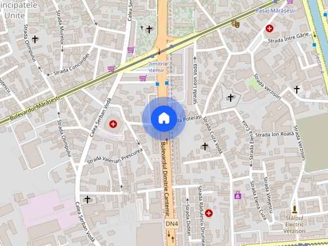 Piata Unirii 10' Metrou Tineretului Parc Centrala Parcare PetFriendly