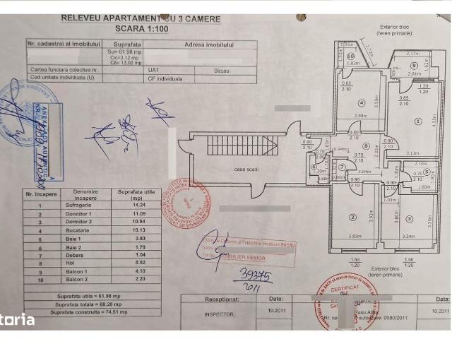 Piata Mioritei 3 cam decomandate renovat/centrala/AC/2 balcoane/PVC