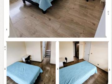 Pieza amoblada con baño privado, para mujer sola