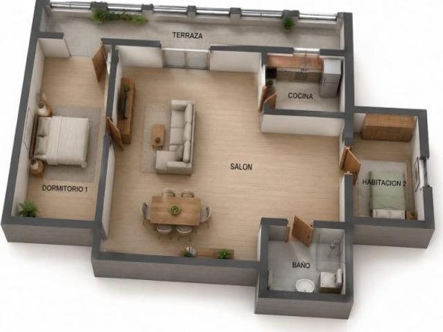 PISO de 2 HABITACIONES, con TERRAZA en el corazón de ABRANTES