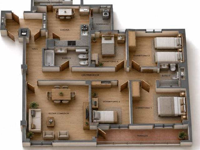 Piso de 4 dormitorios en venta en Ciudad Jardín Málaga