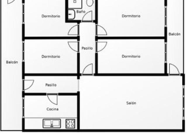 Piso en Benicassim, 4habitaciones, 1 baño