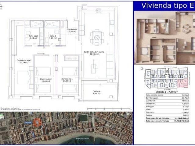 Piso en esquina de obra nueva con terraza y piscina