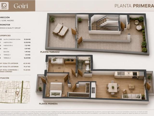 Piso en venta en Madrid, Bellas Vistas. Goiri, Tetuán vivienda de obra nueva con 2 dormitorios y terraza. Pisos.