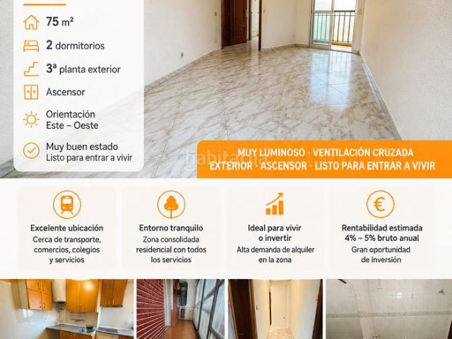Piso en venta en Madrid, Casco Histórico de Vicálvaro. PISO EN VENTA EN VICÁLVARO MADRID LUMINOSO ASCENSOR IDEAL PARA VIVIR O INVERTIR. Pisos.