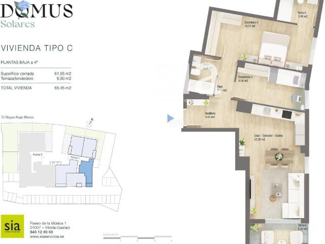 Piso en venta en Medio Cudeyo, Solares Valdecilla. NUEVAS VIVIENDAS LIBRES DE 2 Y 3 HABITACIONES EN SOLARES. Pisos Medio.