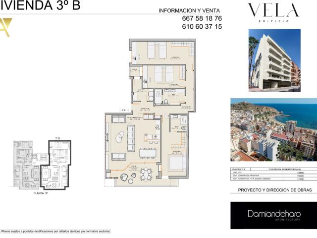 Piso en venta en Águilas, Casco Antiguo. El Edificio Vela es una exclusiva promoción residencial situada en la calle Rey Carlos III, en pleno centro de Águilas y a tan sol. Pisos.