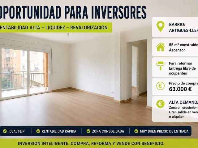 Piso en venta en Badalona, La Salut. OPORTUNIDAD PARA INVERSORES PROCEDIMIENTO CONCURSAL RENTABILIDAD APROX 12. Pisos.