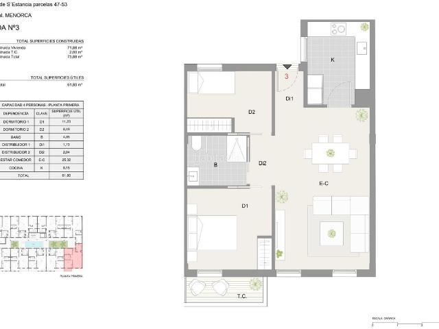 Piso en venta en Baleares Es Mercadal, Es Mercadal Poble. PISO DE OBRA NUEVA CON TERRAZA PRIVADA Y PISCINA EN ES MERCADAL. Pisos Es.