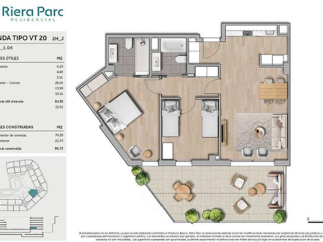 Piso en venta en calle Marquès de Cornellà, Cornellà de Llobregat, de 75 m² 2 habitaciones por 395.000