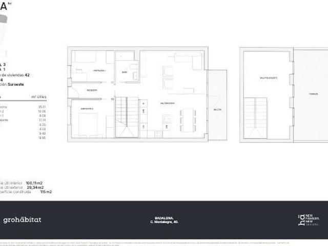 Piso en venta en calle Montalegre, Badalona, de 110 m² 3 habitaciones por 598.000