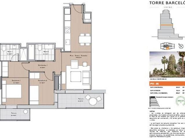 Piso en venta en calle Barcelo, Mataró, de 89 m² 2 habitaciones por 362.000