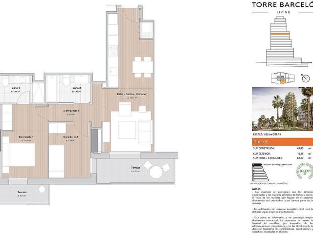 Piso en venta en calle Barcelo, Mataró, de 89 m² 2 habitaciones por 389.000