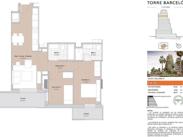 Piso en venta en calle Barcelo, Mataró, de 89 m² 2 habitaciones por 404.000