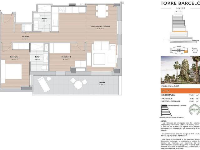 Piso en venta en calle Barcelo, Mataró, de 95 m² 2 habitaciones por 395.000