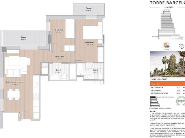 Piso en venta en calle Barcelo, Mataró, de 95 m² 2 habitaciones por 450.000