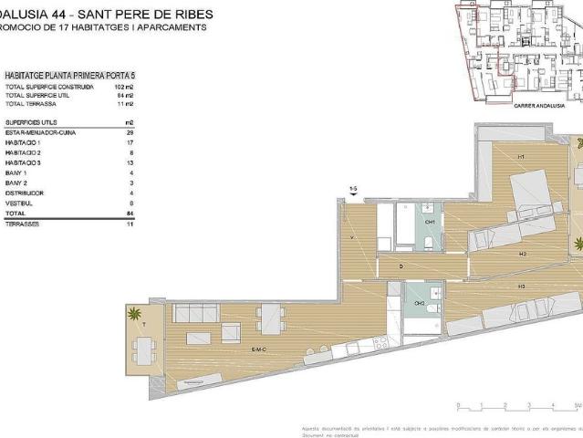 Piso en venta en calle Dandalusia, Sant Pere de Ribes, de 84 m² 3 habitaciones por 285.000