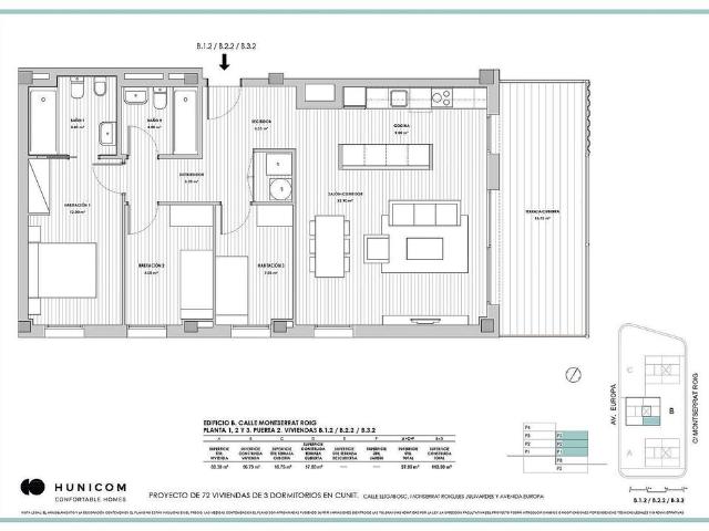 Piso en venta en calle De Montserrat Roig, Cunit, de 97 m² 3 habitaciones por 316.300
