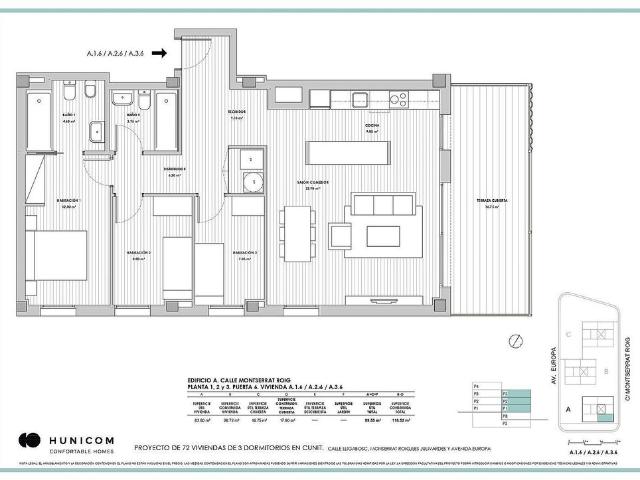 Piso en venta en calle De Montserrat Roig, Cunit, de 99 m² 3 habitaciones por 325.300
