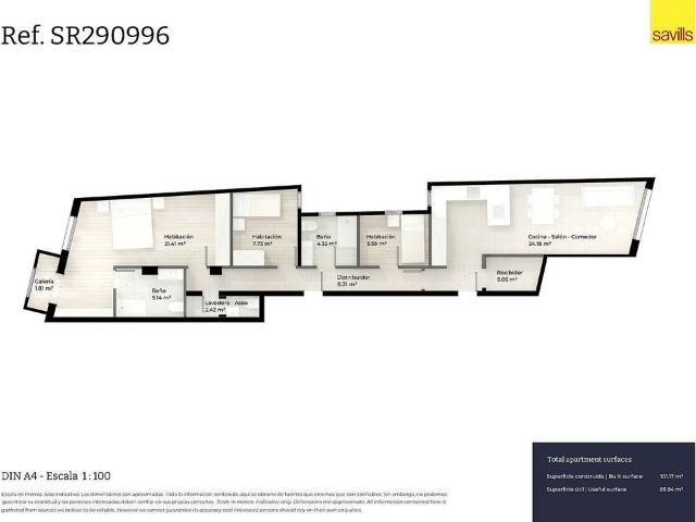 Piso en venta en calle De Castanyer, Barcelona, de 108 m² 3 habitaciones por 799.000