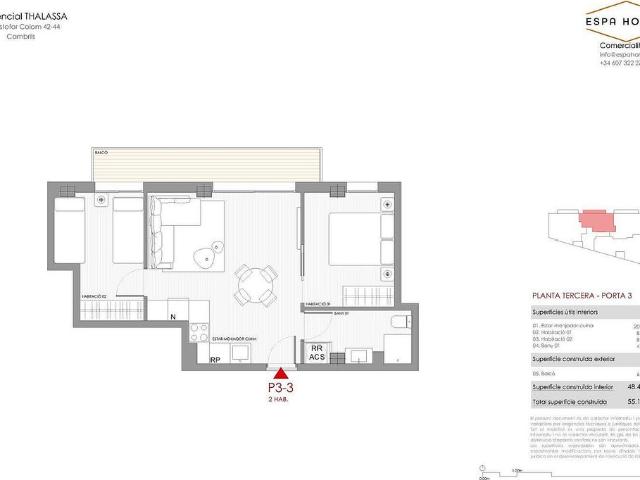 Piso en venta en calle De Cristòfor Colom, Cambrils, de 55 m² 2 habitaciones por 252.000 €