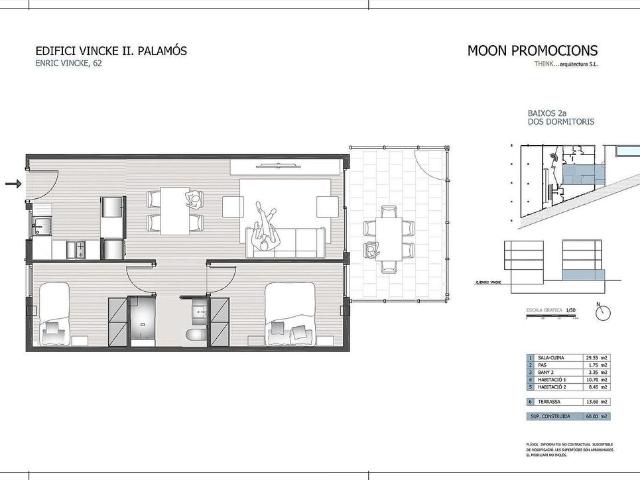 Piso en venta en calle De la Font, Palamós, de 60 m² 2 habitaciones por 285.000