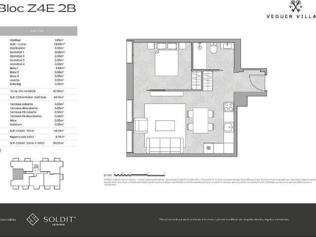 Piso en venta en calle De la Plana, Andorra la Vella, de 55 m² 1 habitación por 359.000