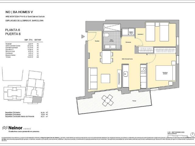 Piso en venta en calle De Sant Gabriel, Esplugues de Llobregat, de 56 m² 2 habitaciones por 365.000