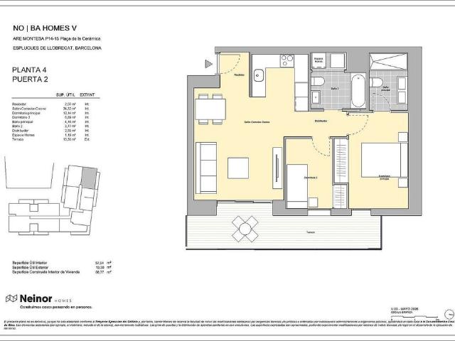 Piso en venta en calle De Sant Gabriel, Esplugues de Llobregat, de 57 m² 2 habitaciones por 362.500