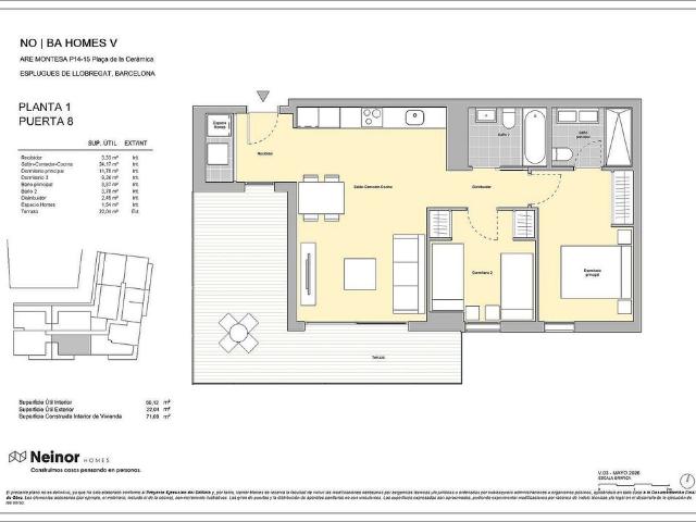 Piso en venta en calle De Sant Gabriel, Esplugues de Llobregat, de 60 m² 2 habitaciones por 370.000