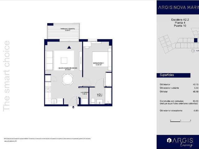 Piso en venta en calle Del Foc, Barcelona, de 63 m² 1 habitación por 288.000