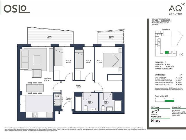 Piso en venta en calle Del Foc, Barcelona, de 71 m² 3 habitaciones por 460.000