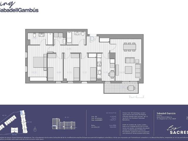 Piso en venta en calle Jean Monet, Sabadell, de 102 m² 4 habitaciones por 377.500