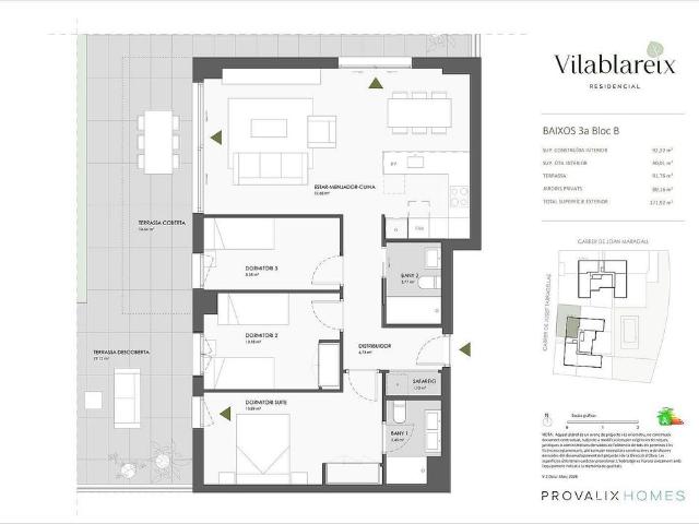 Piso en venta en calle Josep Tarradellas, Vilablareix, de 80 m² 3 habitaciones por 378.000